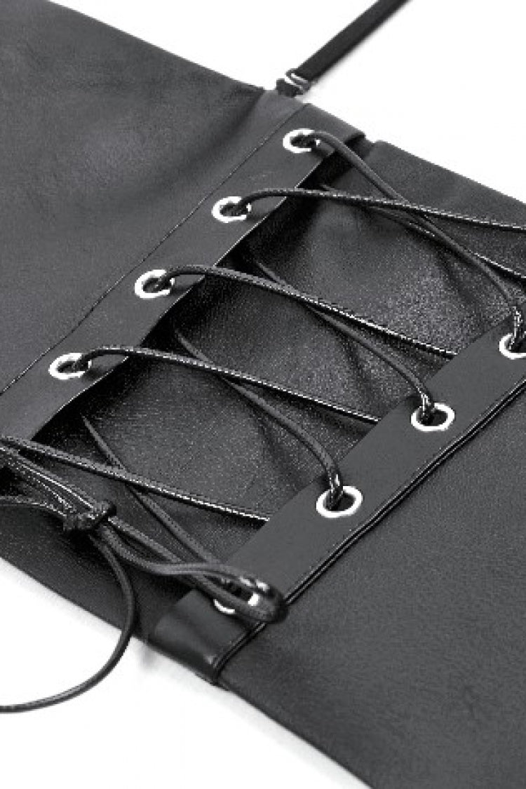Black Lace-Up Eyelet Belted Women's Punk Bustier - Product - 17
