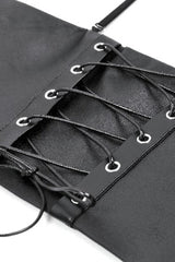 Black Lace-Up Eyelet Belted Women's Punk Bustier - Product - 17