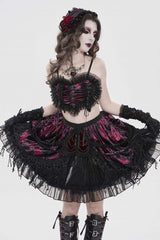 Black/Red  Multi-Layered  Tassels  Chain-Decorated Women's Gothic Skirt - Product - 6