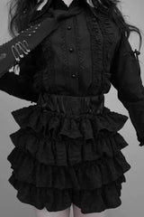 Sweet Multi-Layered Ruffle Jirai Kei Skirt 2 Colors - Product - 4