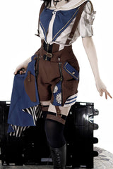 Brown [Inventor of Wonderful Equipment] Ouji Punk Cool Lolita Bib Shorts - Product - 16