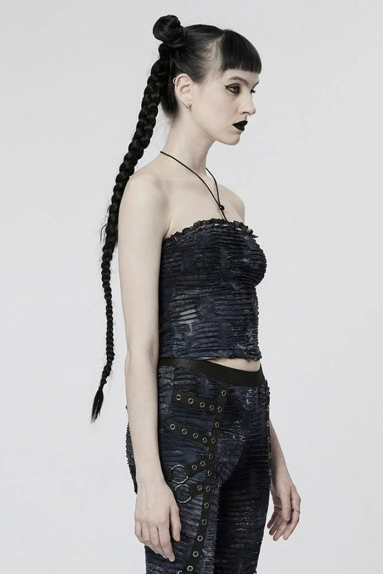 Sleeveless Ripped Womens Halterneck Gothic Corset 2 Colors - Product - 6