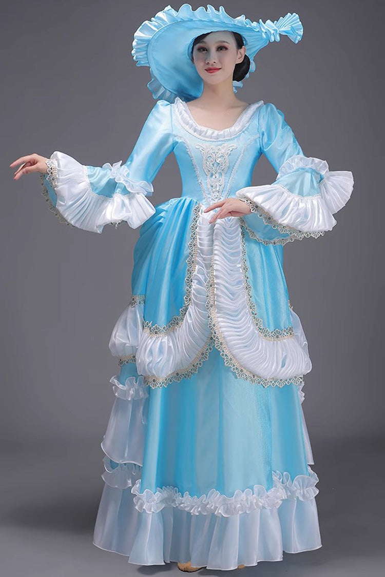European Style Long Sleeves Multi-layer Ruffle Classic Elegant Princess Victorian Dress 3 Colors - Product - 7
