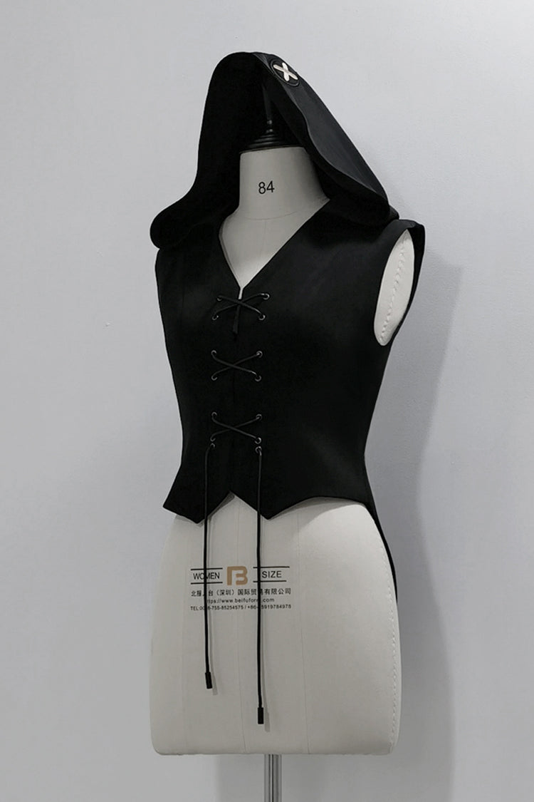 Black [Rabbit Feather Phantom] Gothic Prince Handsome Ouji Lolita Vest - Product - 3