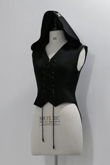 Black [Rabbit Feather Phantom] Gothic Prince Handsome Ouji Lolita Vest - Product - 3