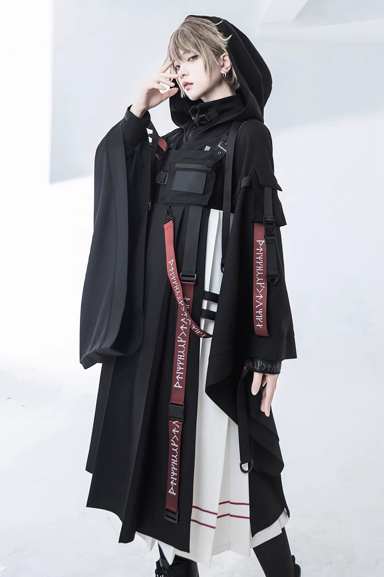 Black Unmarked Blade Ruffle Gothic Handsome Ouji Lolita Jsk Dress - Product - 7