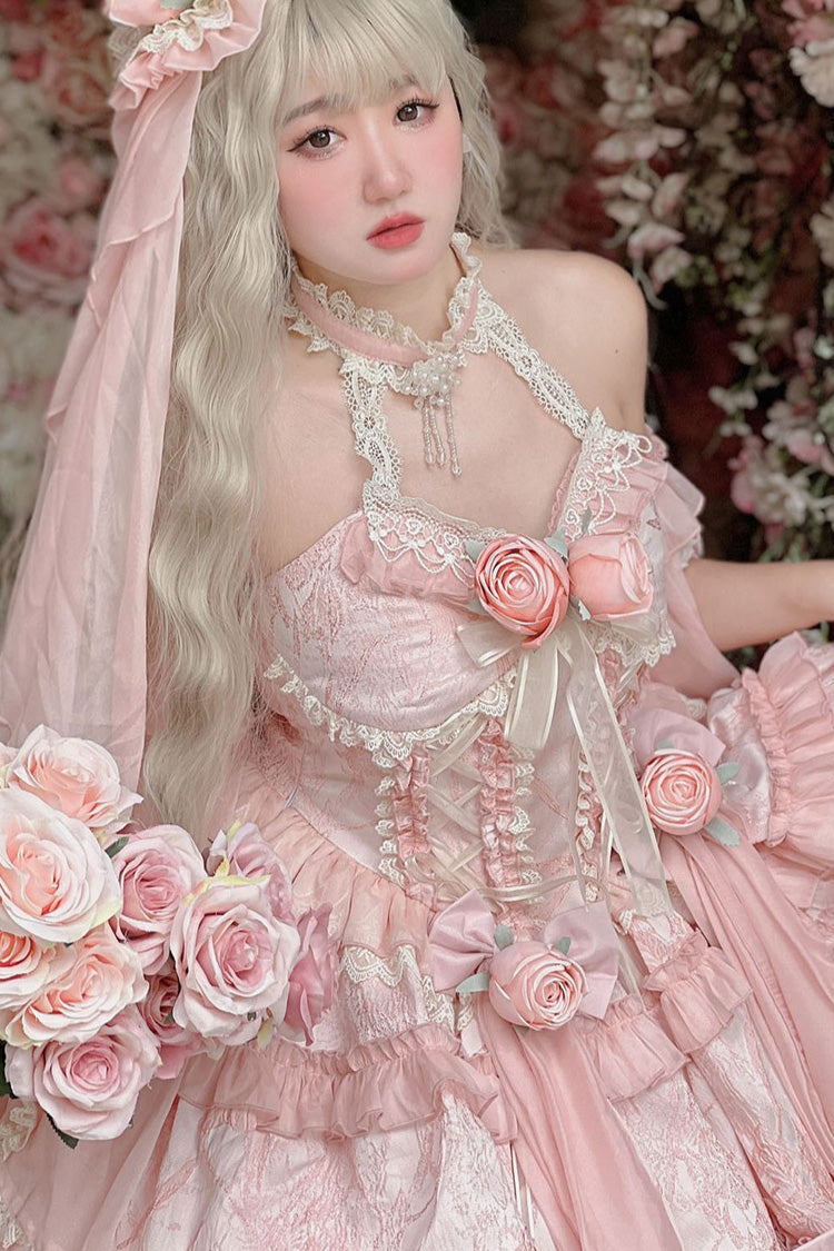 Gem Princess Fish Bone Detached Hime Sleeves Sweet Lolita Princess Dress Set 2 Colors - Product - 13