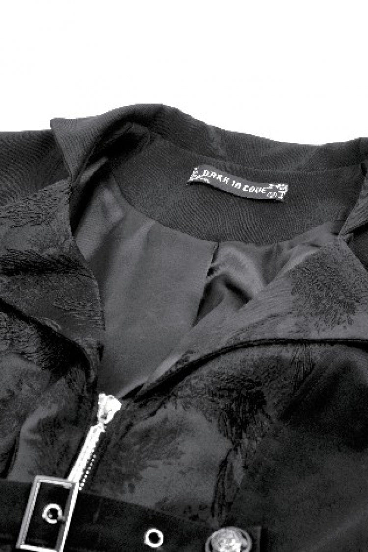 ブラック ラペルカラー 長袖 レースアップ 変形 Bouble-breasted バックル留め レディース ゴシック コート 商品画像