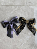Sweet Purple Halter Bow Plaid Lolita Dress + KC + Brooch + Hair Clip Full Set