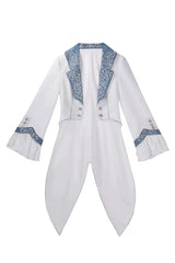 White [Moonlit Paladin Prince] Ruffle Embroidery Bowknot Classic Prince Handsome Ouji Lolita Set - Coat(Only) - 13