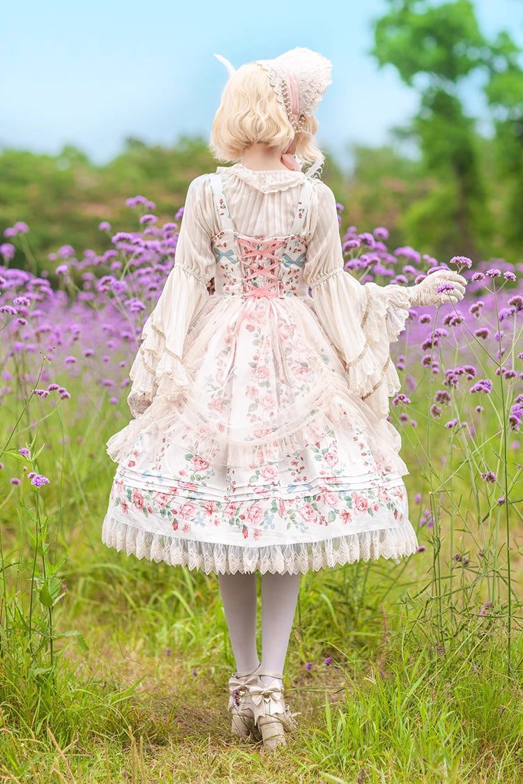 Apricot Rose Morning Dew Print Sweet Elegant (Dress Only) detail view 8