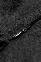Black Square Collar Long Trumpet Sleeves Lace Lace-Up Multi-Layered High-Low Women's Gothic Dress - Product - 18