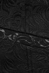 Black Lapel Collar Jacquard Slim Men's Gothic Vest - Product - 8