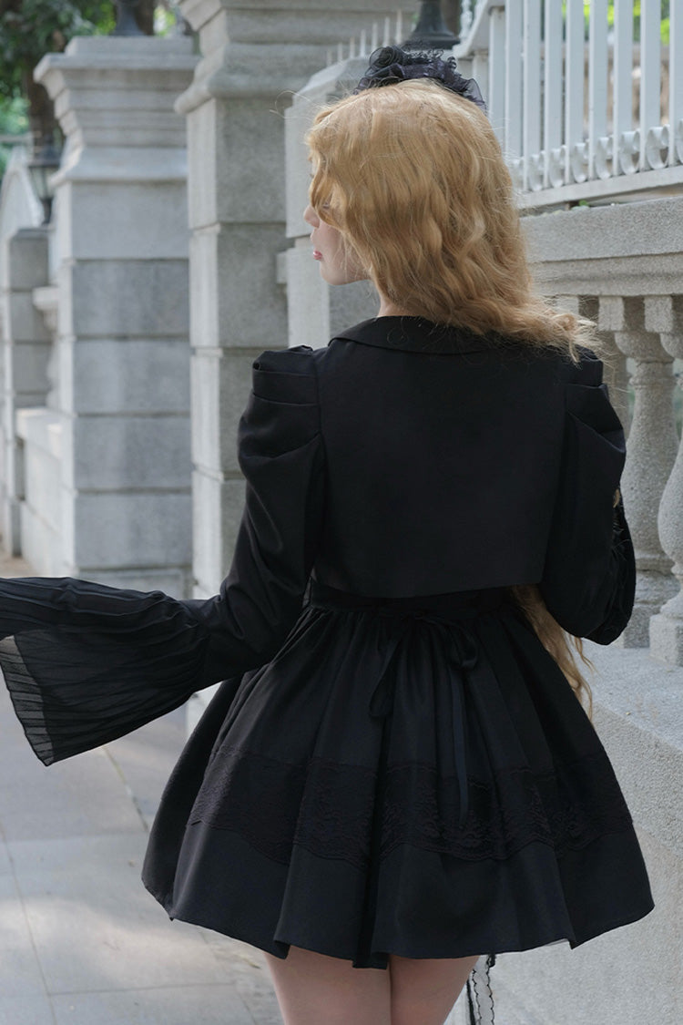 Black Night Traveler Breast Support Classic Gothic Short Lolita Jsk Dress - Product - 5