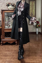 [Paranoid’s Punishment ] Wool Long Sleeves Slim Gothic Lolita Trench Coat 4 Colors - Product - 11