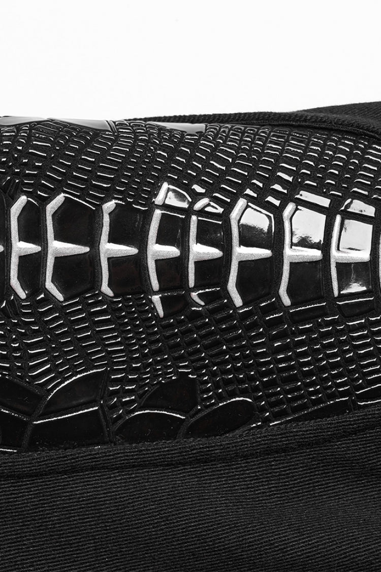 Black Patent Leather Stitching Women's Punk Pants - Product - 7