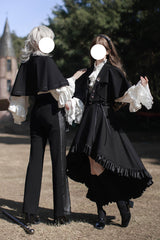 Black [Day and Night Song] Long Sleeves Ruffle Ouji Gothic Lolita Skirt Blouse - Product - 13