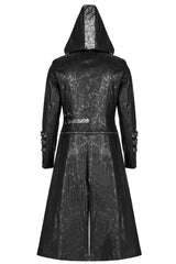 Black Stand Collar Metal Buckle Long Sleeves Mens Steampunk Coat - Product - 9