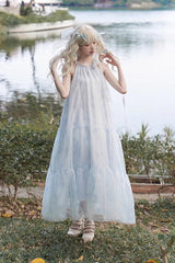 Glacier Blue Bubble Love Hanayome Tie-dyed Sweet Elegant Lolita Dress - Product - 10