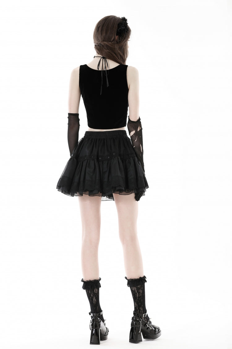 Black/Pink Lace Splice Velvet Lace-Up Women's Grunge Bustier - Product - 4