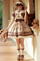 Sea Salt Fairy Tale Doll Short Sleeves Print Ruffle Bowknot Sweet Lolita Dress 2 Colors - Product - 7