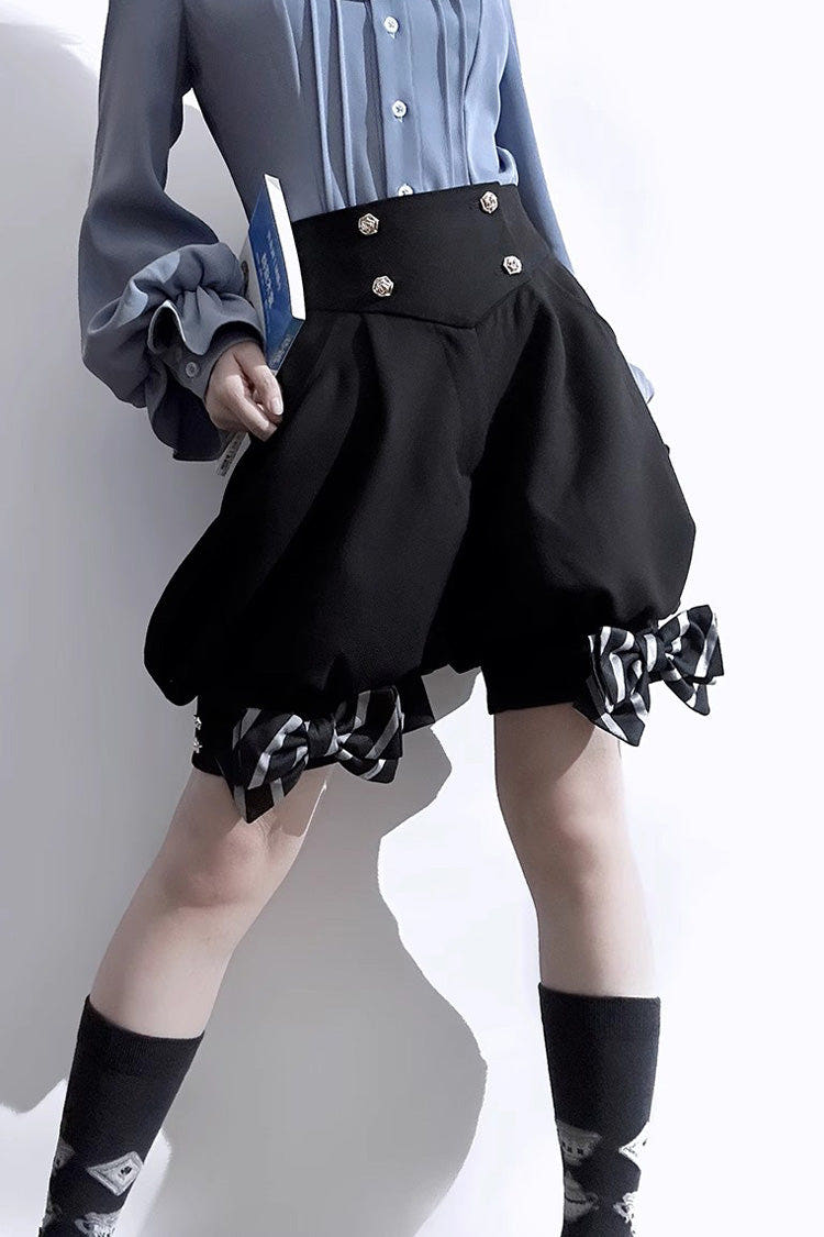 Black Narrative Maxim Ouji Fashion Gothic Lolita Shorts - Black - 1