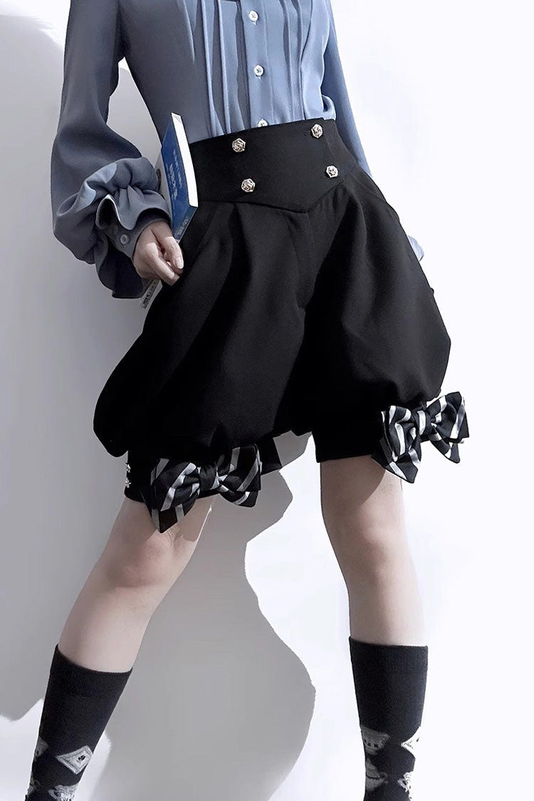 Black Narrative Maxim Ouji Fashion Gothic Lolita Shorts - Black - 1