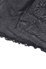 Black Long Sleeves Irregular Sheer Mesh Women's Daily Gothic Top - Product - 13