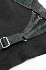 Steampunk Sleeveless Jacquard Print Metal Buckle Strap Metal Zipper Hollow Lace-Up Women's Vest 4 Colors - Product - 16