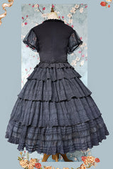 Black Forest Multi-layer Ruffle Classic Gothic Lolita Skirt Set - Product - 3