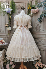 Elegant Vintage Rose Print Multi-Layer Ruffled Sweet Lolita OP Dress - Product - 21