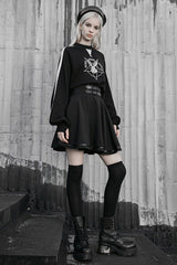 Black Casual High Waist Belted Women's Steam Punk Skirt - Product - 4