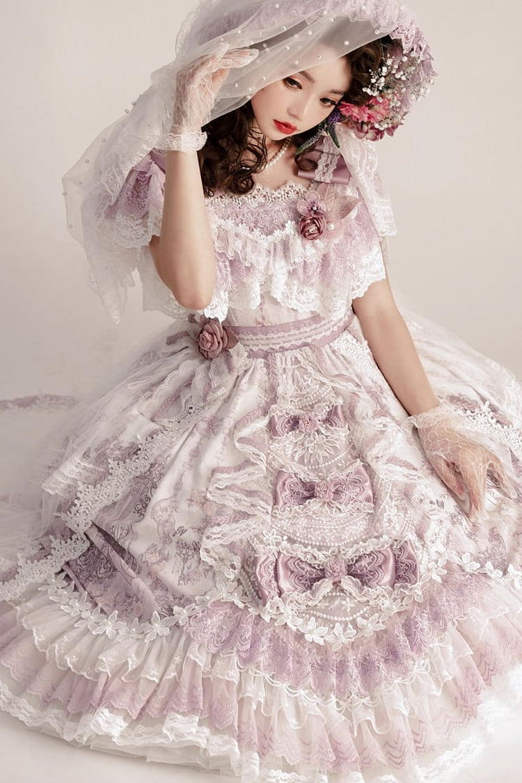 Purple The Key to the Secret Realm Gorgeous Wedding Princess Sweet Lolita Dress Set - Product - 8