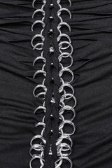 Black Long Sleeves Skeleton Print Women's Gothic T-Shirt - Product - 7