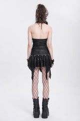 Black Halterneck Ripped Chained Women's Punk Vest - Product - 9
