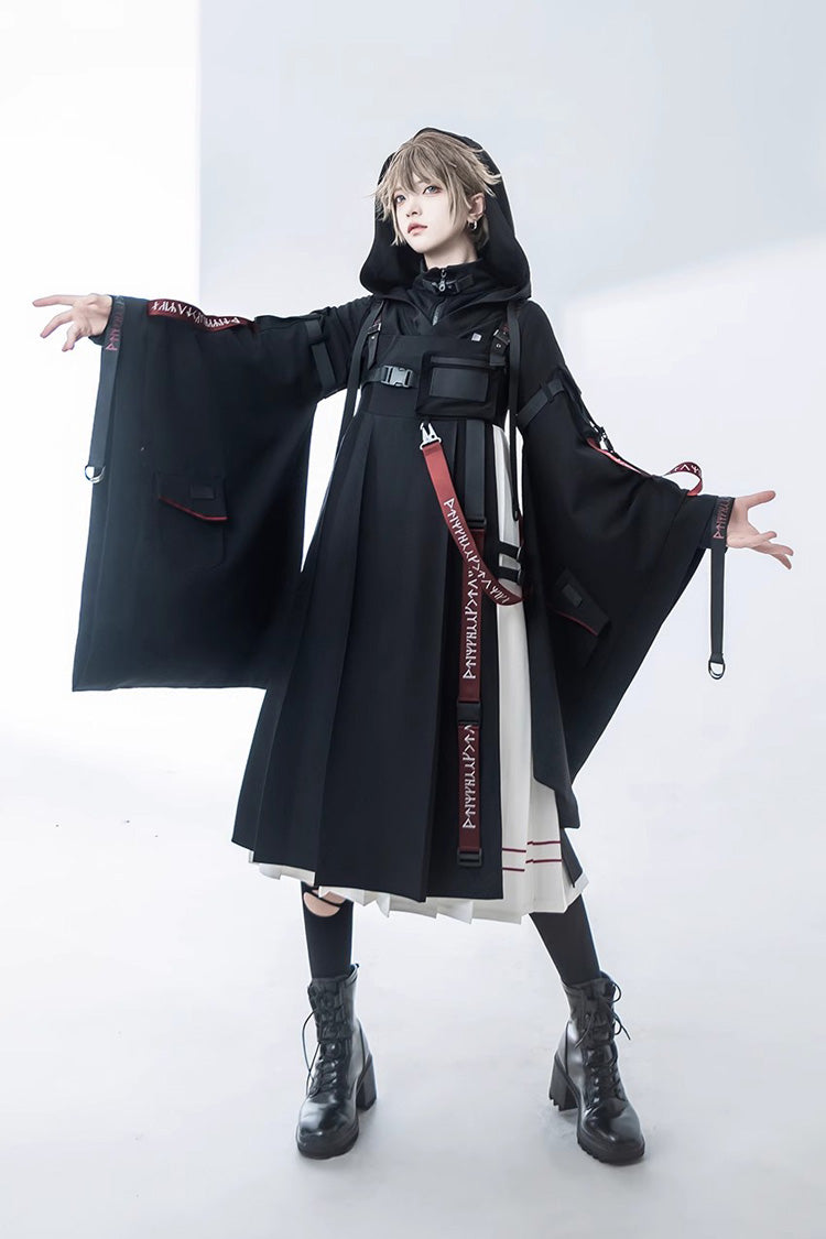 Black Unmarked Blade Ruffle Gothic Handsome Ouji Lolita Jsk Dress - Product - 6
