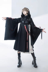 Black Unmarked Blade Ruffle Gothic Handsome Ouji Lolita Jsk Dress - Product - 6