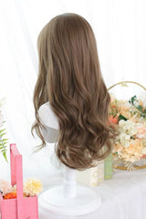 Peach Linen Japanese JK Style Wavy Curly Sweet Lolita Wig - Product - 3