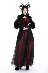 Black Long Lantern Sleeves Lace Spliced Velvet Women's Gothic Cape - Product - 6