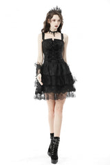 Black Floral Jacquard Lace-Up Women's Gothic Overbust Corset - Product - 7