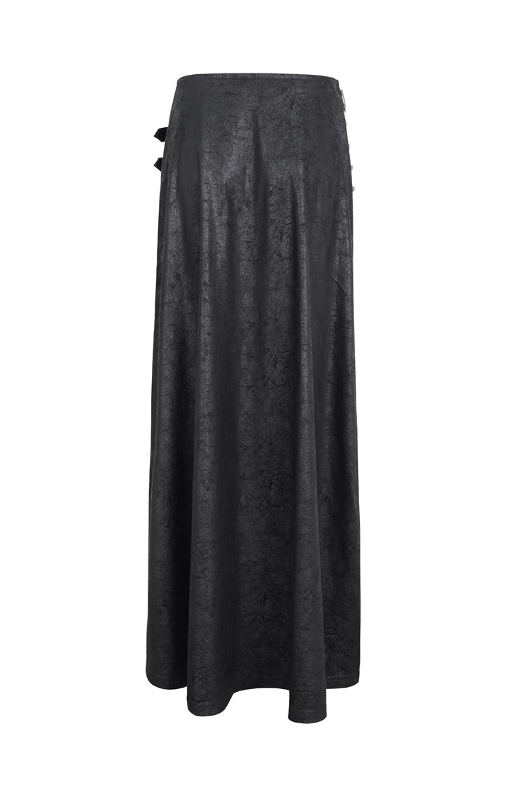 Black High Waisted Slim Women's Gothic Skirt - Product - 7