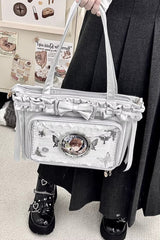 [Ballet Holiday] Ruffled Bow Sweet Japanese Crossbody Shoulder Lolita Itabag 10 Colors - Product - 4