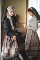 Demon Hunting Notes Print Ruffle Sweet Elegant Lolita Skirt 2 Colors - Product - 5