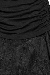 Black Irregular Mesh Ruched Women's Punk Fishtail Skirt - Product - 8