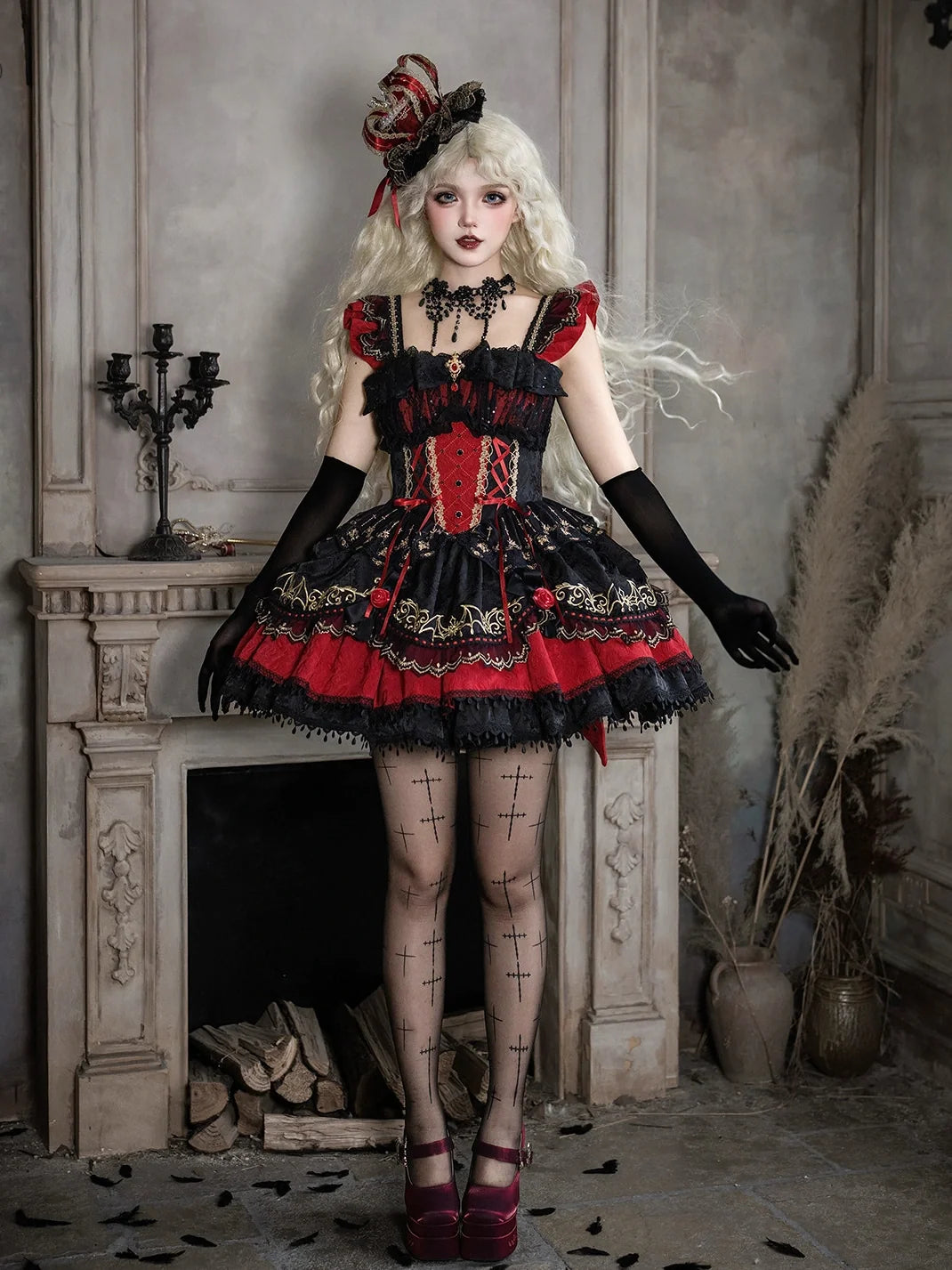 Blood Pact Gothic Lolita JSK dress front view