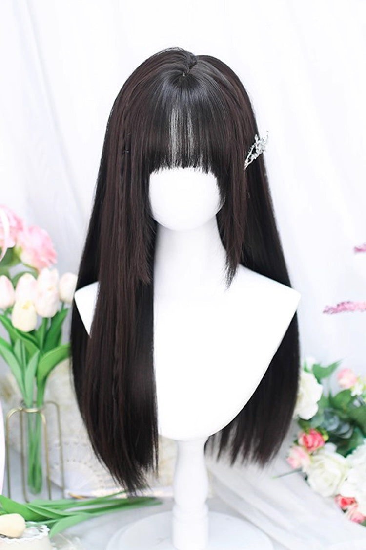 Sweet Lolita Long Straight Wig 3 Colors - Black/Grey - 1