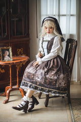 Demon Hunting Notes Print Ruffle Sweet Elegant Lolita Jumper Dress 2 Colors - Product - 13