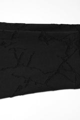 Black Stand Collar Long Sleeves Embroidered Ripped Studded Loose Men's Punk T-Shirt - Product - 8