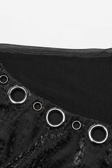 Black Snake Print Metal Ring Decoration Hollow Womens Steampunk Vest - Product - 7