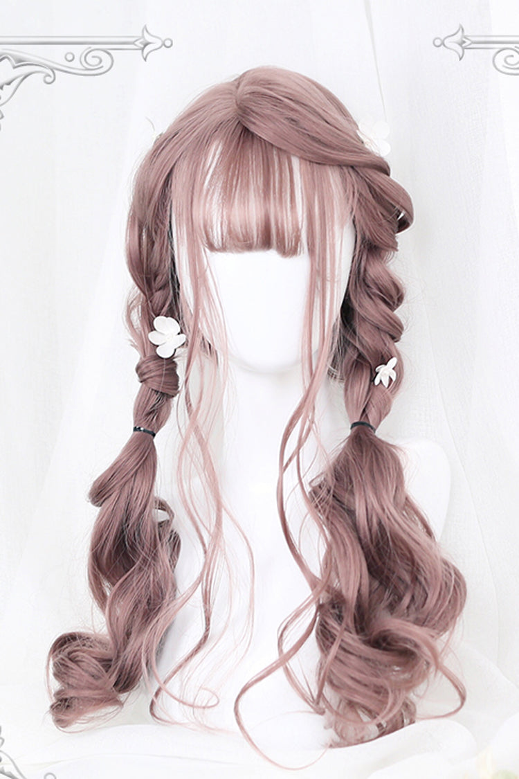 Pink Cute Long Curly Hair Sweet Lolita Wigs - Pink - 1